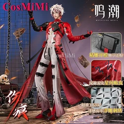 CosMiMi Game Wuthering Waves Scar Cosplay Costume Fashion Red Uniforms Men Full Set Carnival Party Role Play Clothing S-XXL New