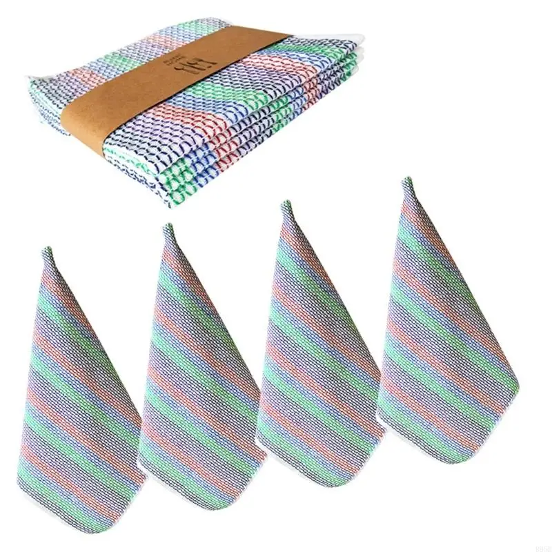 

Pack Of 4 Cotton Dish Cloths For Kitchens Absorbent Fast Drying Reusable Cleaning Towels Multipurpose For Dishes Bathroom B95B