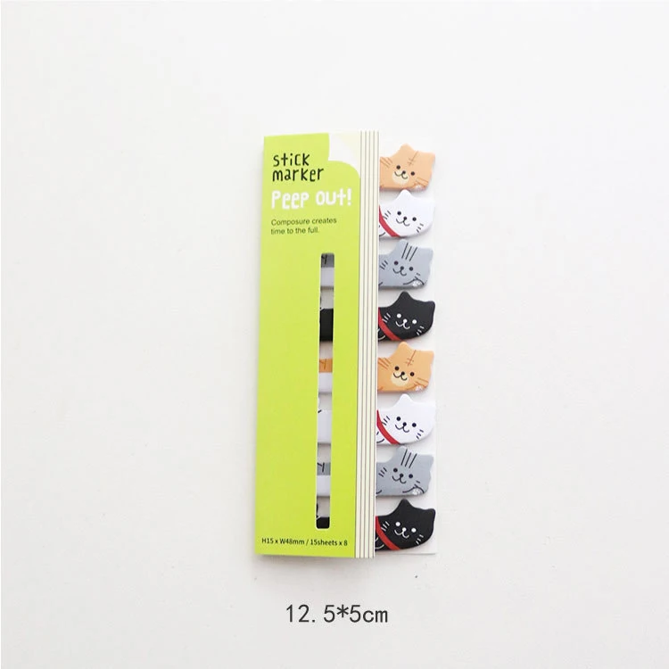 8 Piece Stationery Cartoon Animals Marker Memo Pad Bookmark Flags Index Tab Sticky Scrapbooking Notes Label Paper Stickers