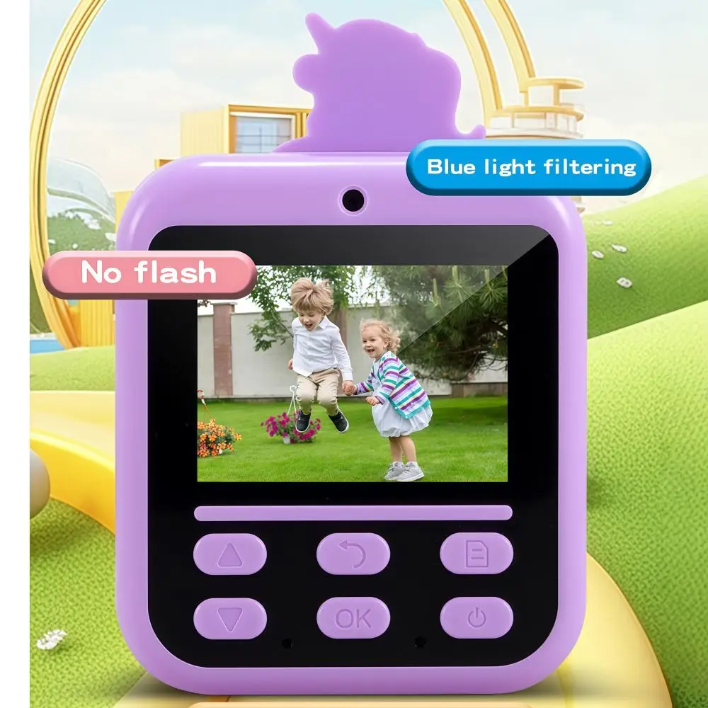 Children's Instant Camera Unicorn Cartoon Design High-Definition Dual Camera Thermal Instant Printing Can Take Photos and Videos Educational Toy Gift/Cartoon Unicorn Children's Digital Camera Thermal Instant Printing Instant Camera Can Take Photos and Print Fun Children's Toy/Children's Instant Camera Thermal Instant Printing Camera High-Definition Photo and Video Recording Educational Gift for Girls