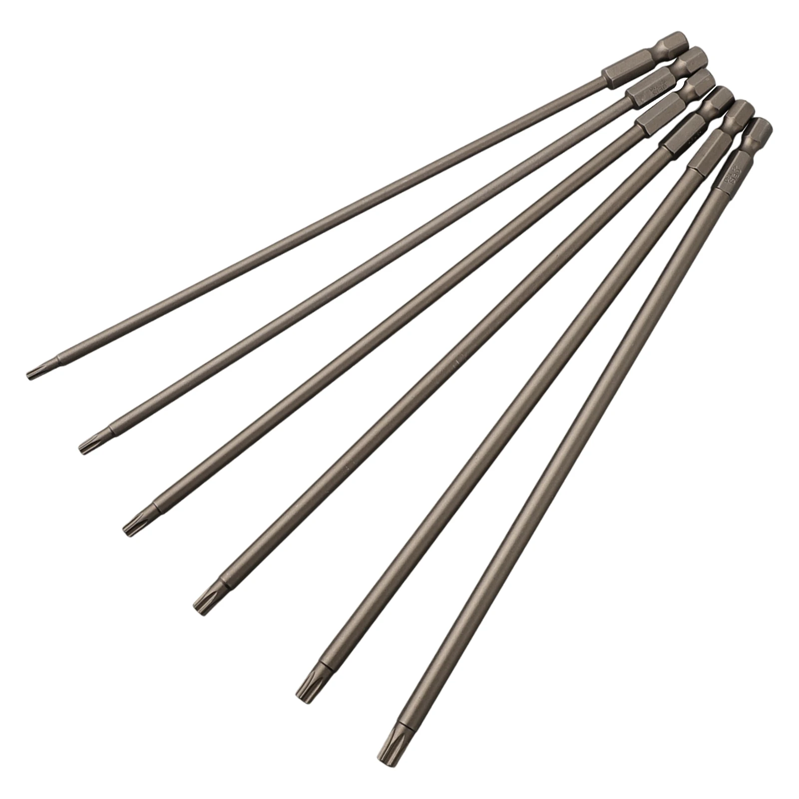 1/6pcs 200mm Magnetic Screwdriver Bits For Torx Screwdriver Bit 1/4 Inch Hex Alloy Steel Screw Driver Drill Bit For T10-T30