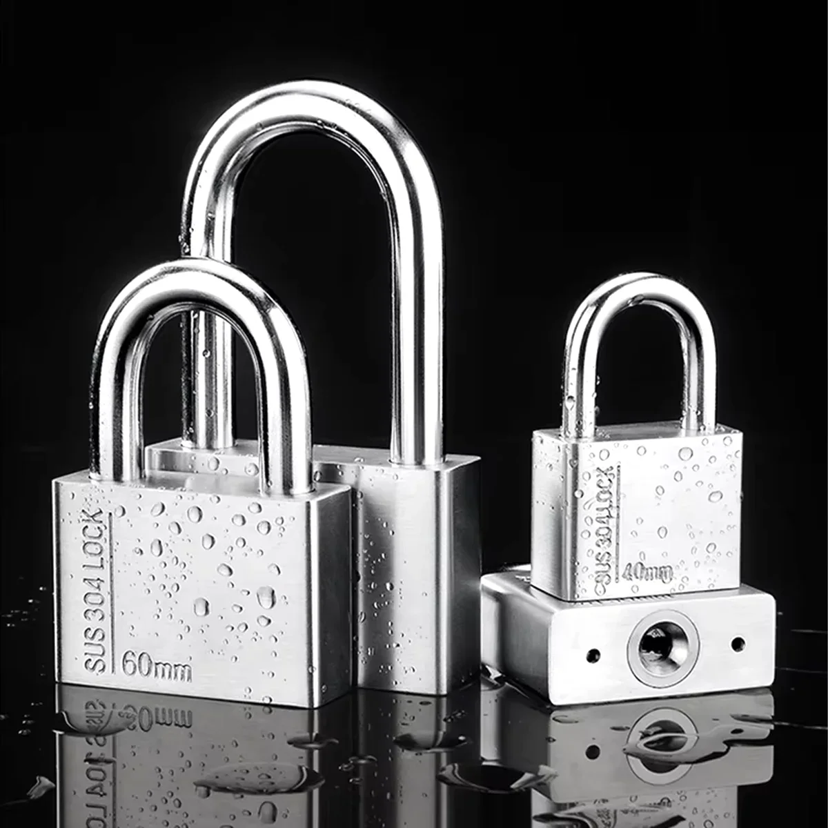 Stainless Steel Padlock Household Locks Anti-Theft Anti-Pick Locks Dormitory Waterproof Rustproof Locks Lockers gallery 5