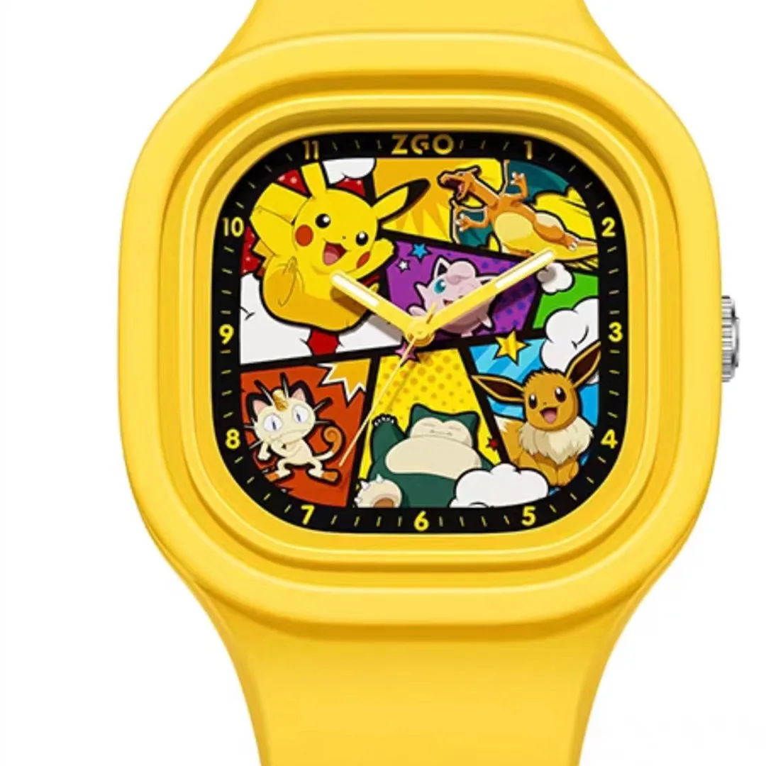 Pikachu-Montre-bracelet carrée en silicone pour enfants, montre-bracelet lumineuse numérique, pointeur de dessin animé, cadeaux d'anniversaire pour garçons et filles, nouveau