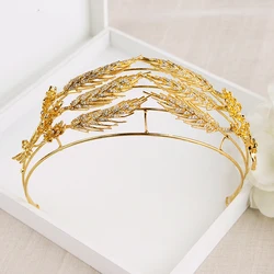 Luxury Zircon Bridal Tiaras Wedding Crown Wheat Headband Bridesmaid Hairband Hair Accessories Jewelry