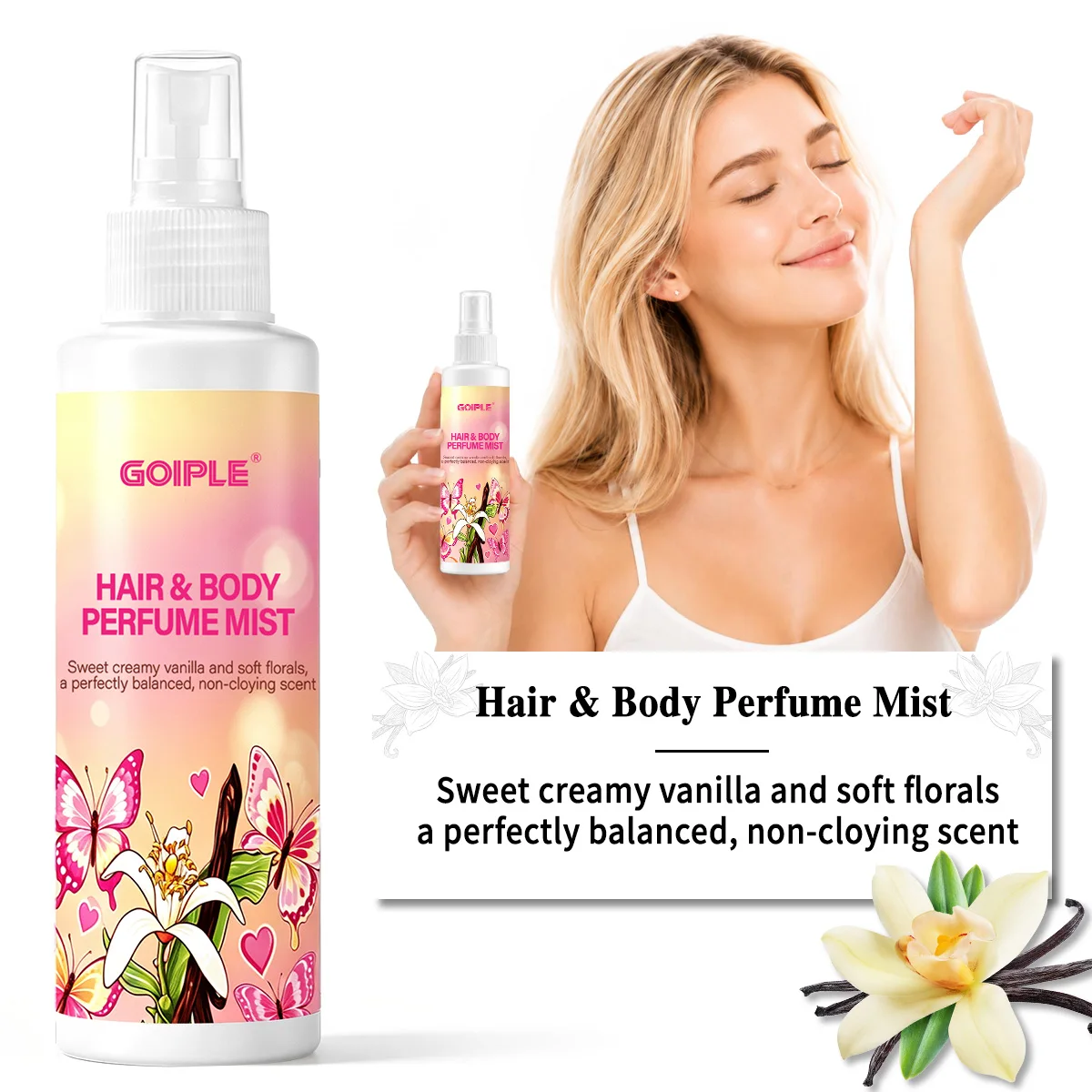 Hair & Body Perfume Mist Body Splash Skin-like Light Long-lasting Aroma Boost Hair Shine Natural Portable Clean Beauty Fragrance