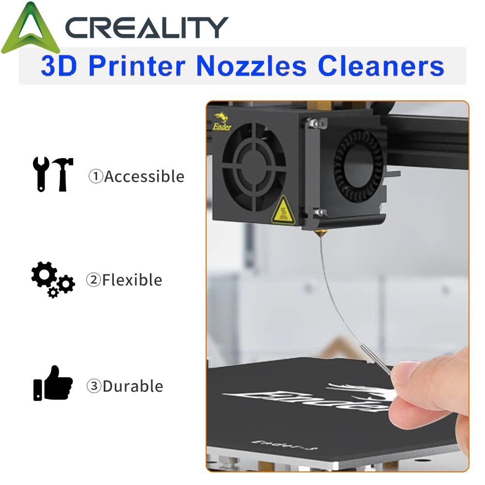 Creality MK8 Extruder Nozzles Kit with 10 Pcs 3D Printer Nozzles and 5 Pcs Nozzle Cleaning Cleaners and 1 Pcs Open Nozzle Wrench