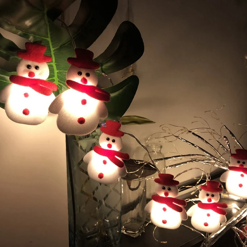 Cadena de luz de felpa de tela LED para decoración del hogar, colgante de linterna, árbol de Navidad, vacaciones
