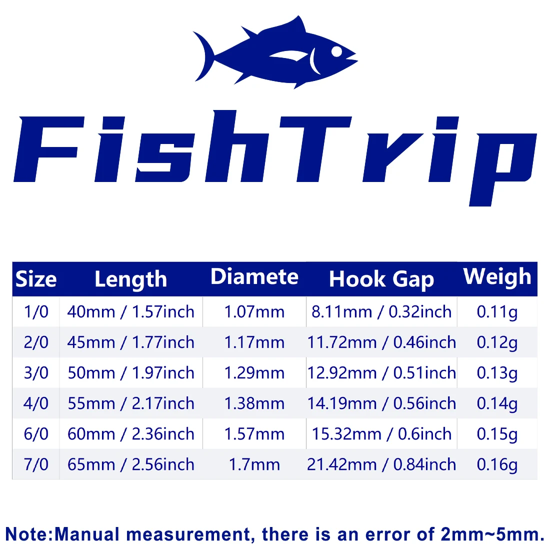 FishTrip Jig Hook Fishing Hook Worm Hook Soft Plastic Hook 2X Strong for Jighead Mold DIY Make Accessories