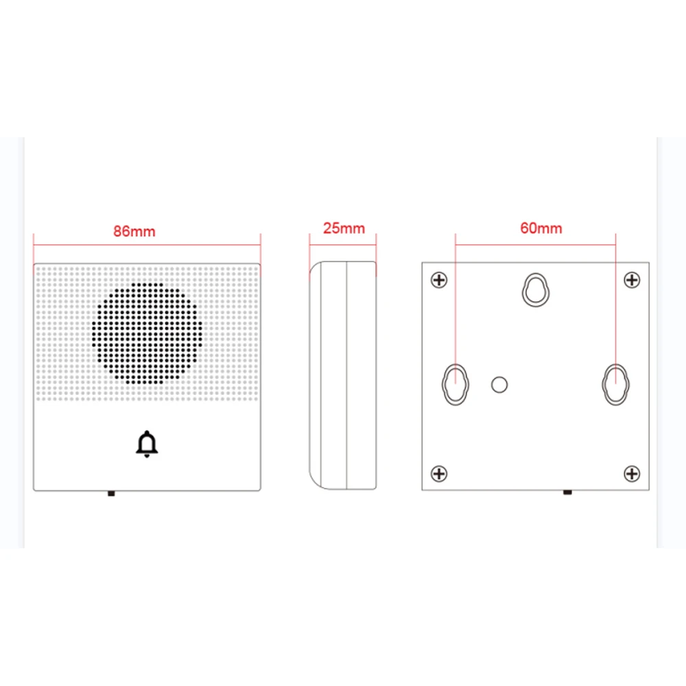 38 Sound Adjustable Door Bell 12V Wired and Battery two types Doorbell for Door Access Control System 38 Tinkles