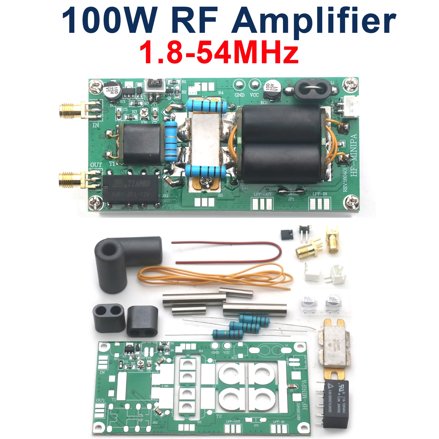 

1.8-54MHz 100W Short Wave RF POWER Amplifier HF SSB Linear Amplifiers For YAESU FT-817 KX3 CW AM FM HAM Radio SDR RFID Signal