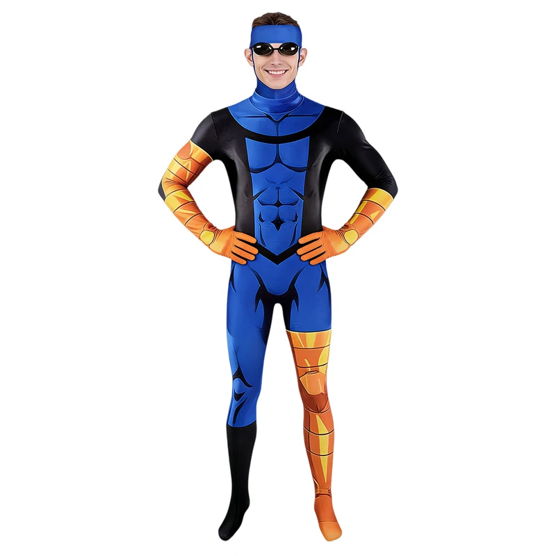 Invincible Mark Grayson Cosplay Costume 3D Printed Zentai Jumpsuit for Adult Kids Superhero Bodysuit Halloween Carnival Party Su