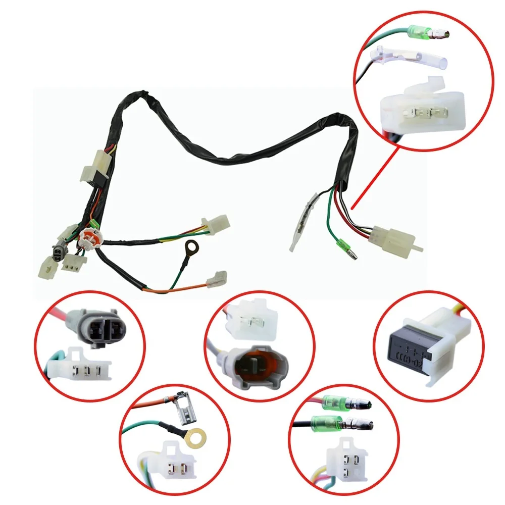 Wiring harness Loom Magneto Stator Ignition Switch CDI Unit Brake Lever Kit Assembly For Yamaha Pw50 Dirt Bike