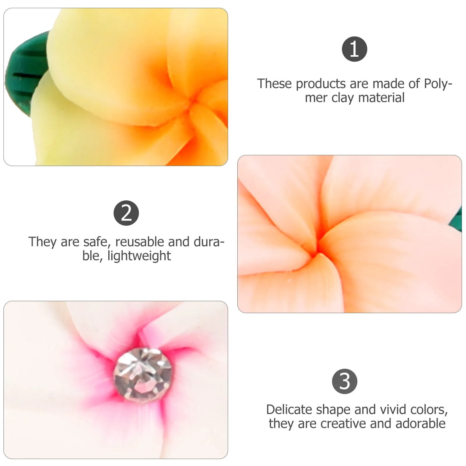 

10 шт., аксессуары для цветов из мягкой глины, 3D подвески для рукоделия «сделай сам», для заколки для волос, декор, чехол для телефона, орнамент, глина, 3D цветочные подвески