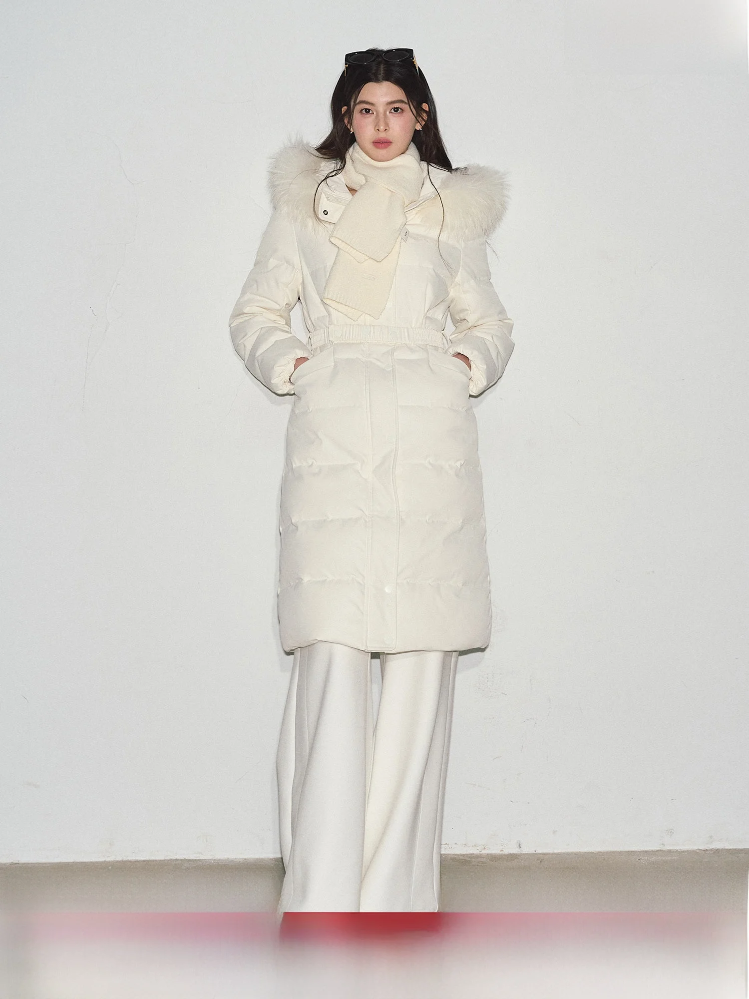 

Женская зимняя куртка RECOIN RC средней длины из белого гусиного пуха, приталенная, повседневная, утепленная, с длинными рукавами, теплая верхняя одежда