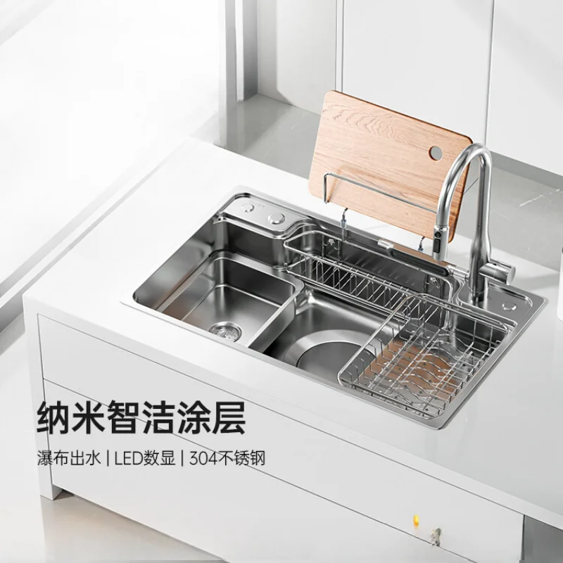 

*304 stainless steel vegetable basin large single sink kitchen sink household flying rain sink dishwashing basin