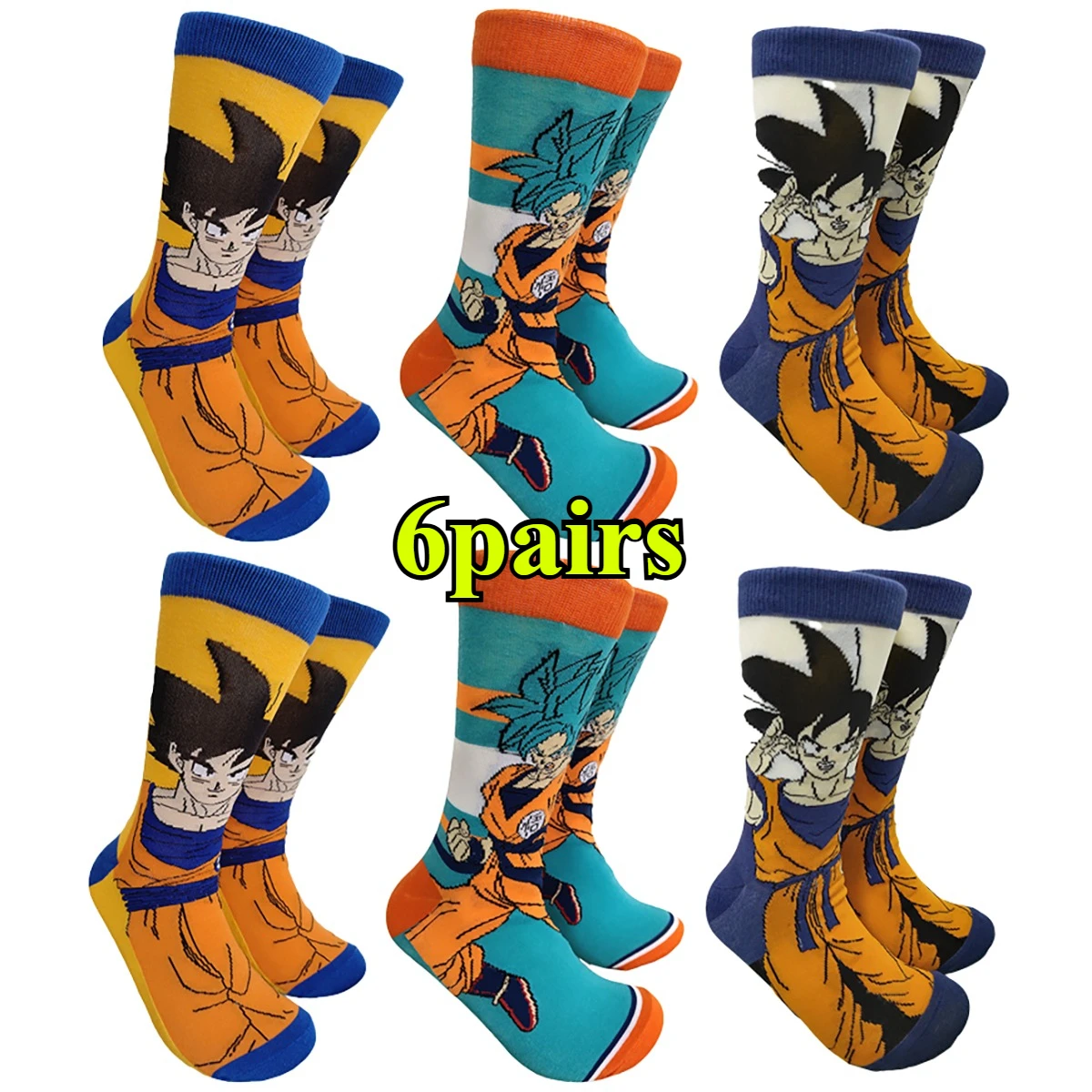 6pairs bandai Hip Hop Street Style Anime Socken Männer Frauen Neuheit Lustige Casual Crew Socken CuteYoga socken radfahren socken