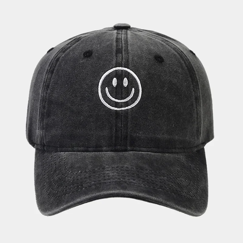 Gewaschene Baumwolle Baseball Caps Frauen Männer Weiche Snapback Hut Outdoor Sport Trucker Gorras Lächeln Gesicht Stickerei Hip Hop Papa Hut Geschenke – Detail 11