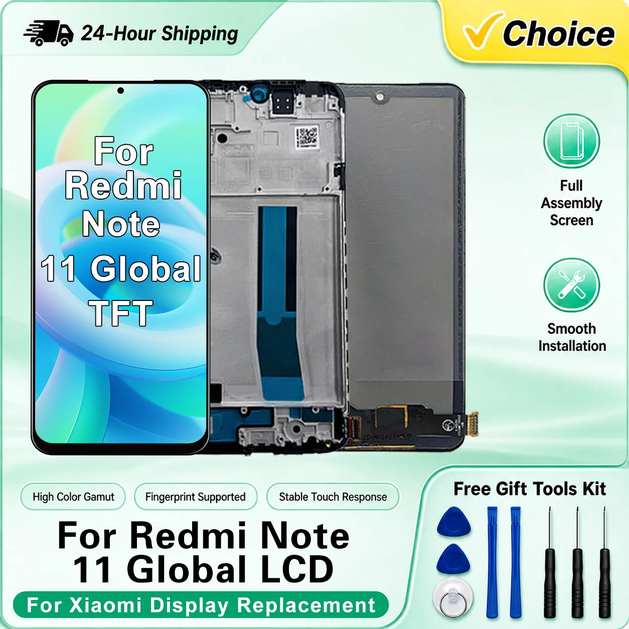 TFT For Xiaomi Redmi Note 11 Global Display Digitizer Panel Assembly For Redmi Note 11 Global LCD Touch Screen Replacement Parts