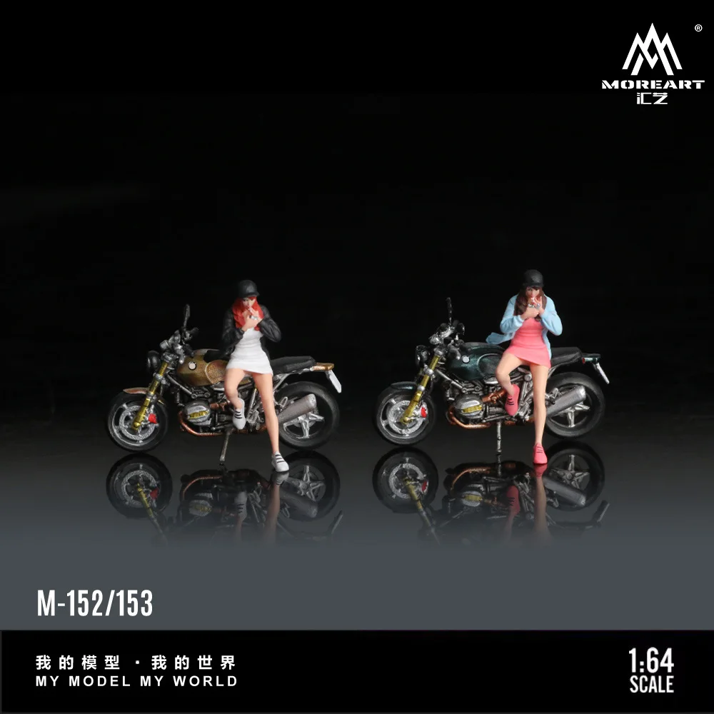 

MoreArt 1:64 RnineT кофе темно-зеленый мотоцикл фигурку модель из смолы, миниатюрное украшение сцены подарок и дисплей