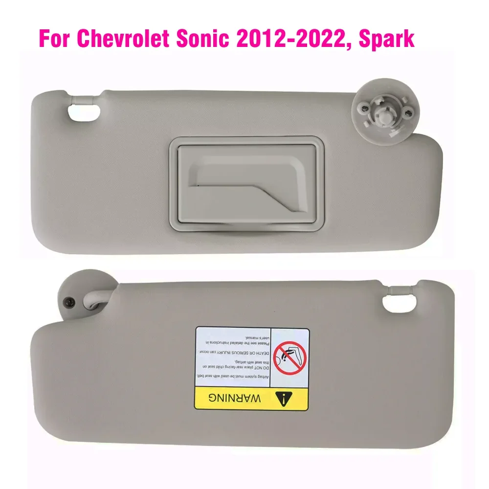 Osłona przeciwsłoneczna szara po lewej stronie kierowcy z lusterkiem kompatybilna z CHEVROLET Sonic Spark 2011-2022 Wymień 95091732 , 42481829