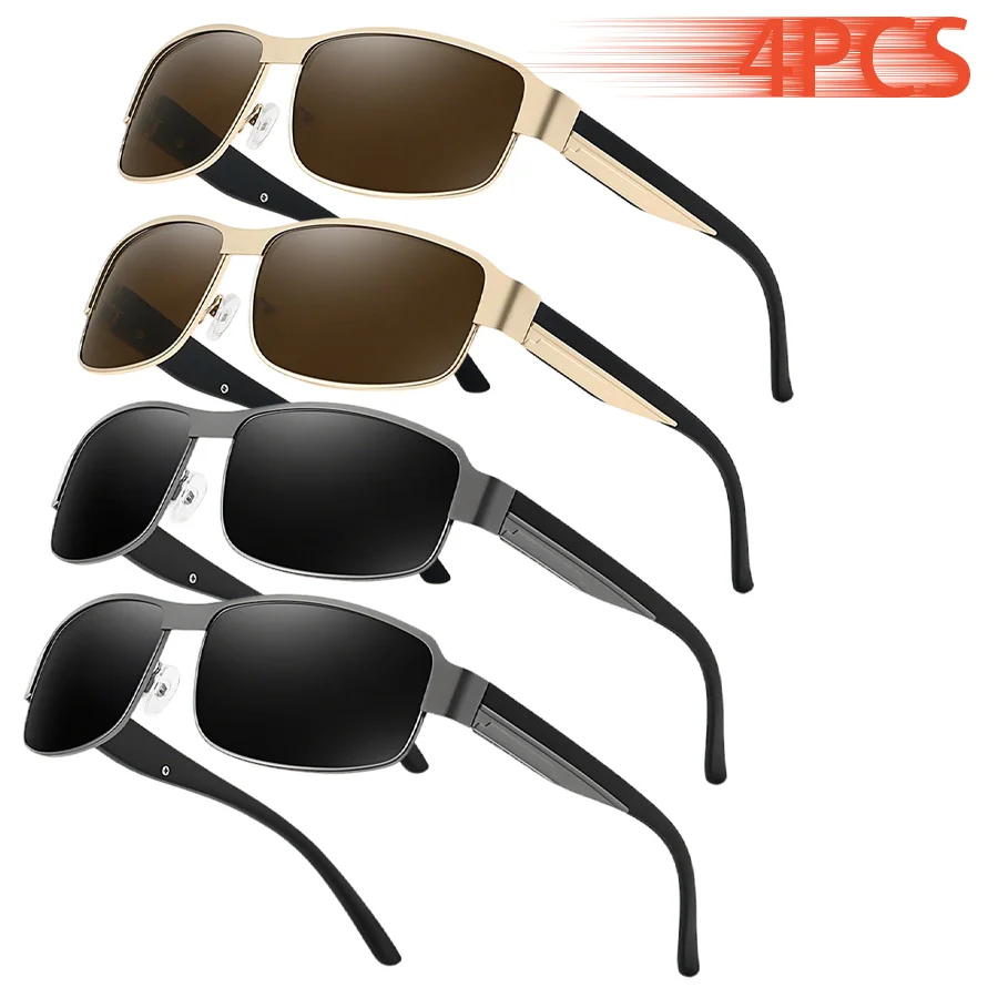 Oculos-de-sol-vintage-de-alta-qualidade-com-armacao-metalica-4-pecas-Oculos-de-designer-unissex-para-lazer-pesca-direcao-ferias-e-viagens