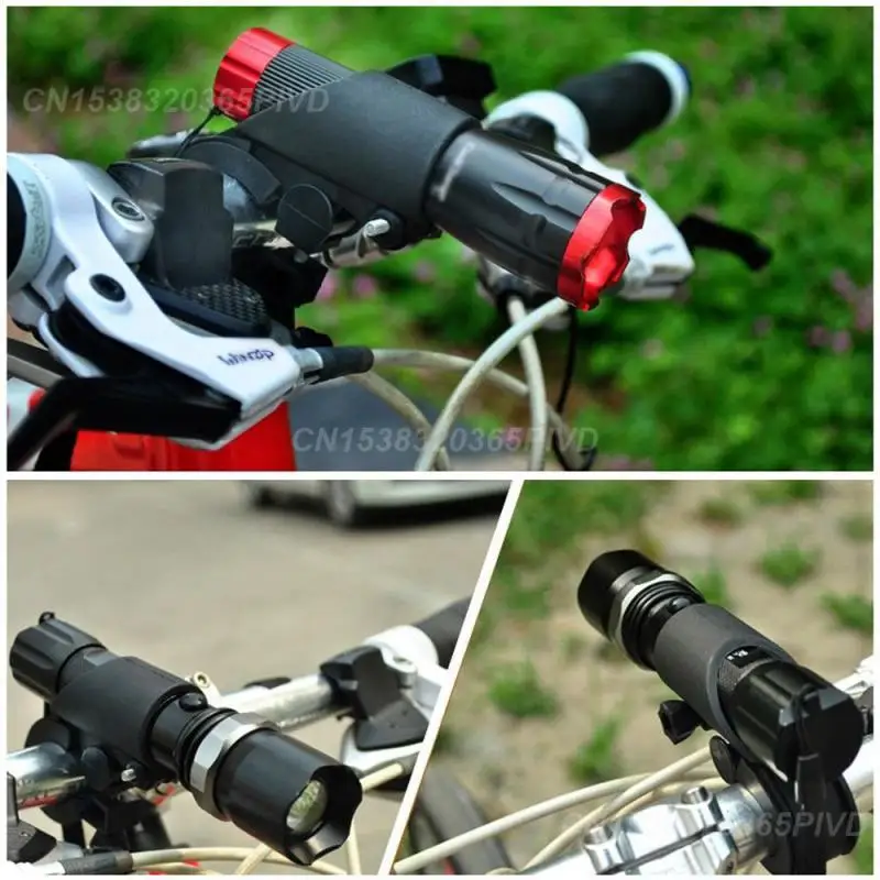 Portable Cycling Bike Bicycle Light Lamp Stand Holder Rotation Grip LED Flashlight Torch Clamp Clip Mount Front Light Bracket