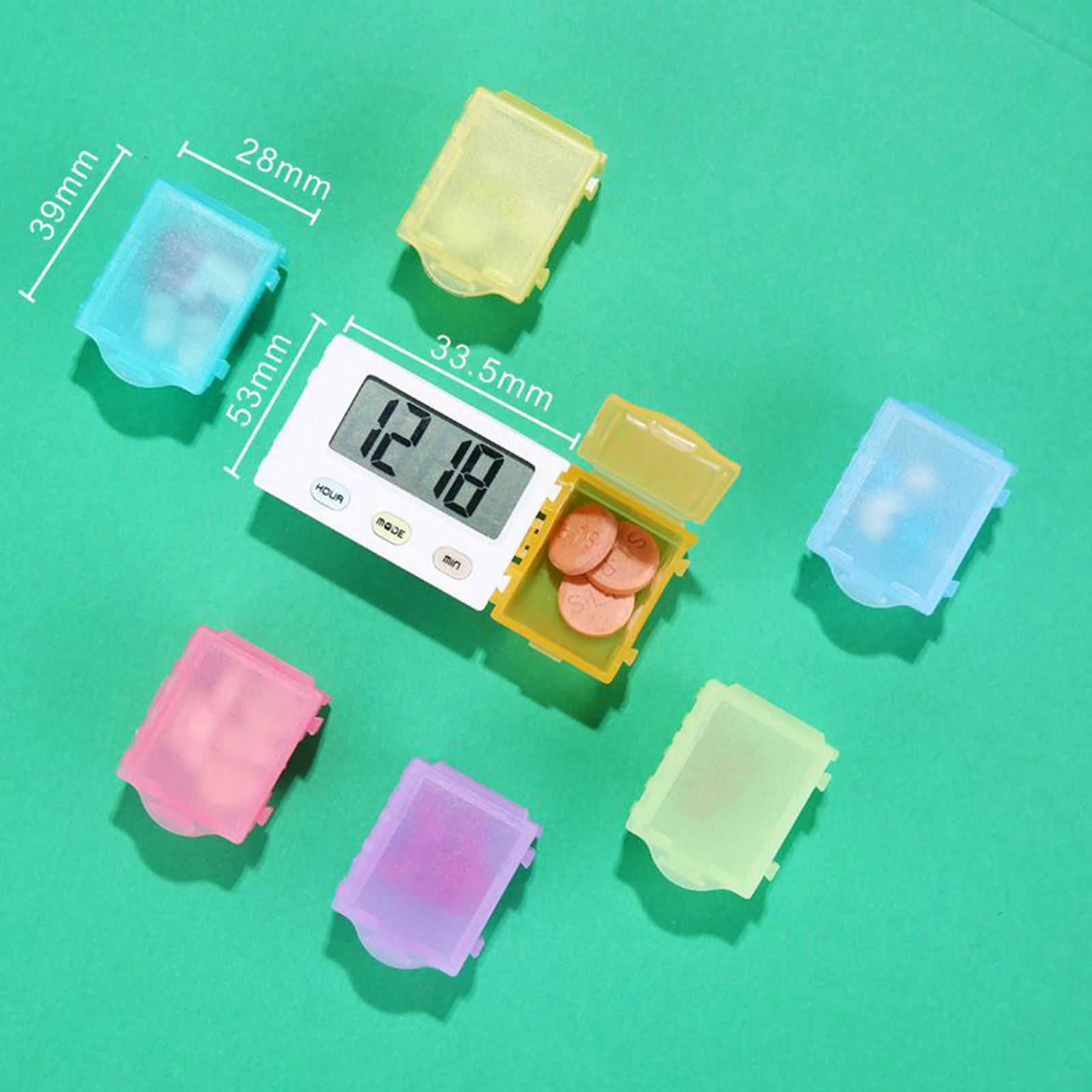 Dust-proof Separated Pill Organizer Pill Box Case Electronic Timer Alarm Clock Reminder Medicine Storage Dispenser