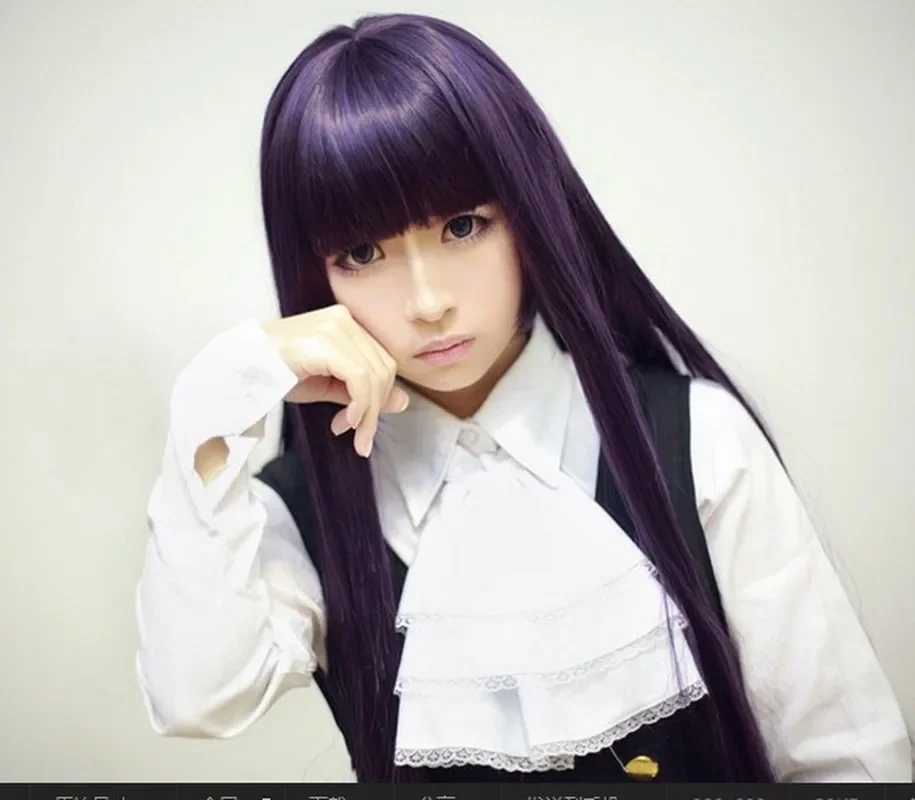 

Inu x Boku SS Shirakiin Riricho Shirakiin Ririch Cosplay Wig Anime Long Straight Black Purple Synthetic Hair Wigs Peruca Pelucas