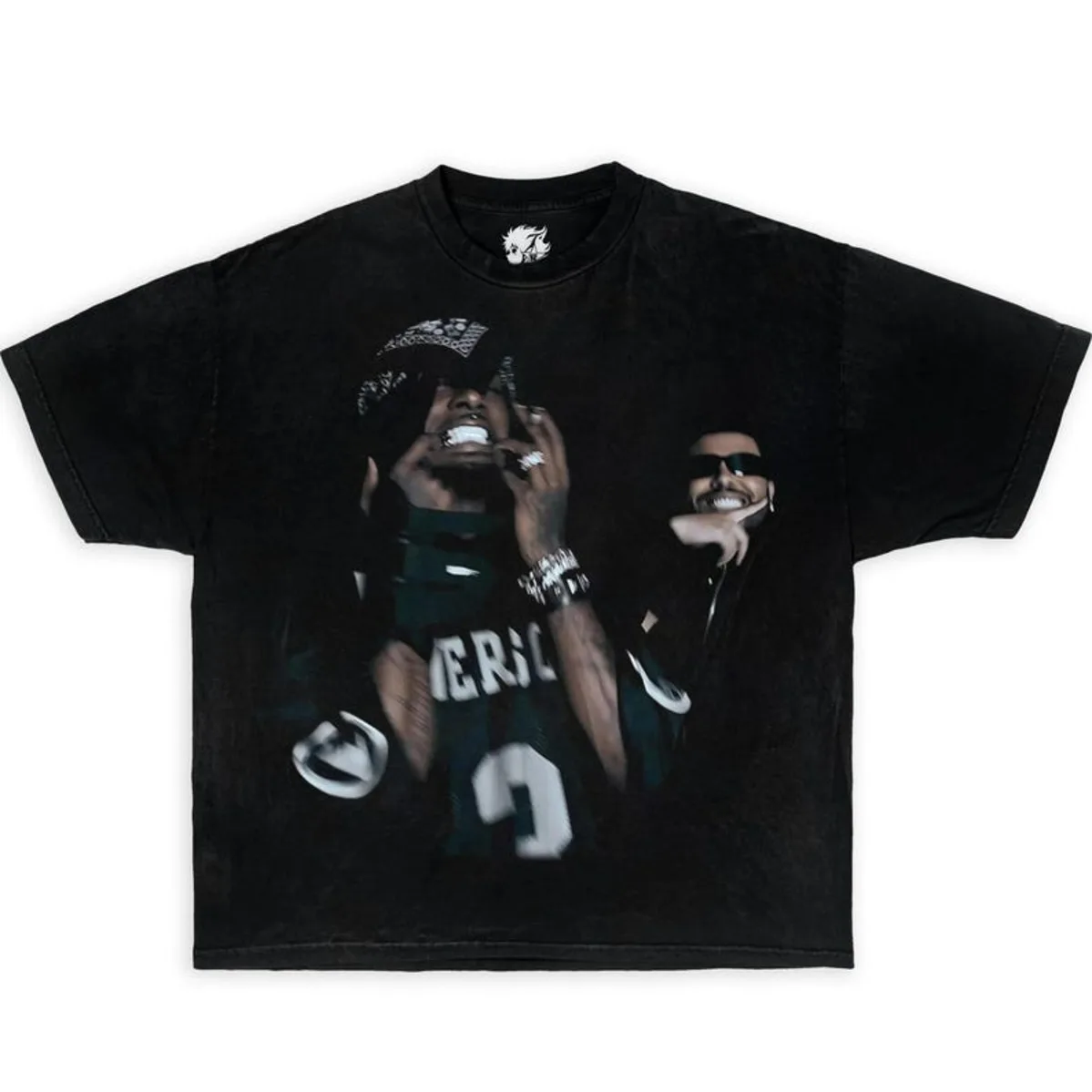 Playboi Carti x The Weeknd Oversized T Shirt Y2K Streetwear Graphic Rap Tee Opium Style Loose Fit Tour Shirt