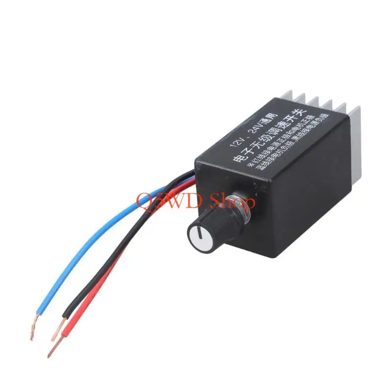 Q5WD 3 Wire Electronic Variable Speed Regulator Motor Speed Controller For DC12V 24V Motors Blower Fan