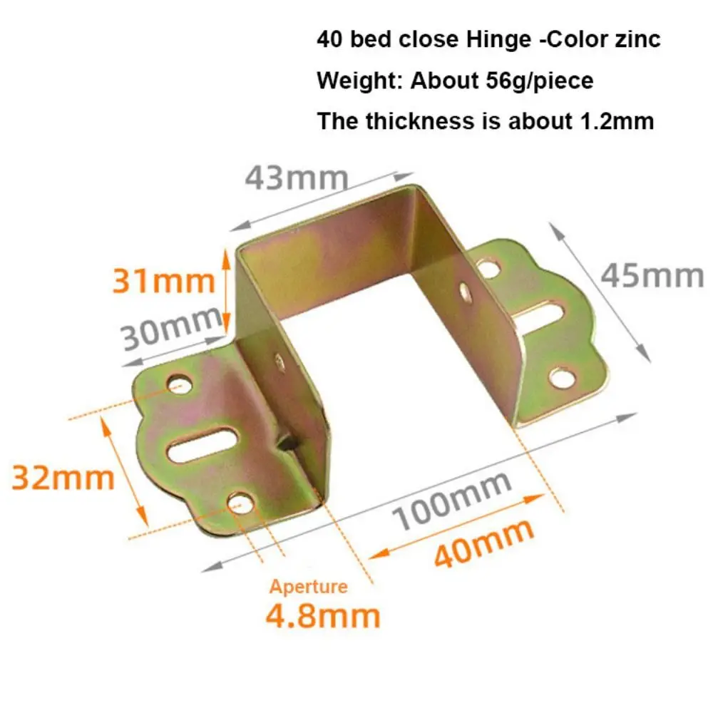 Dobradiças de cama de 11 estilos, fáceis de instalar, acessórios de hardware de cama espessada de alta qualidade com parafusos