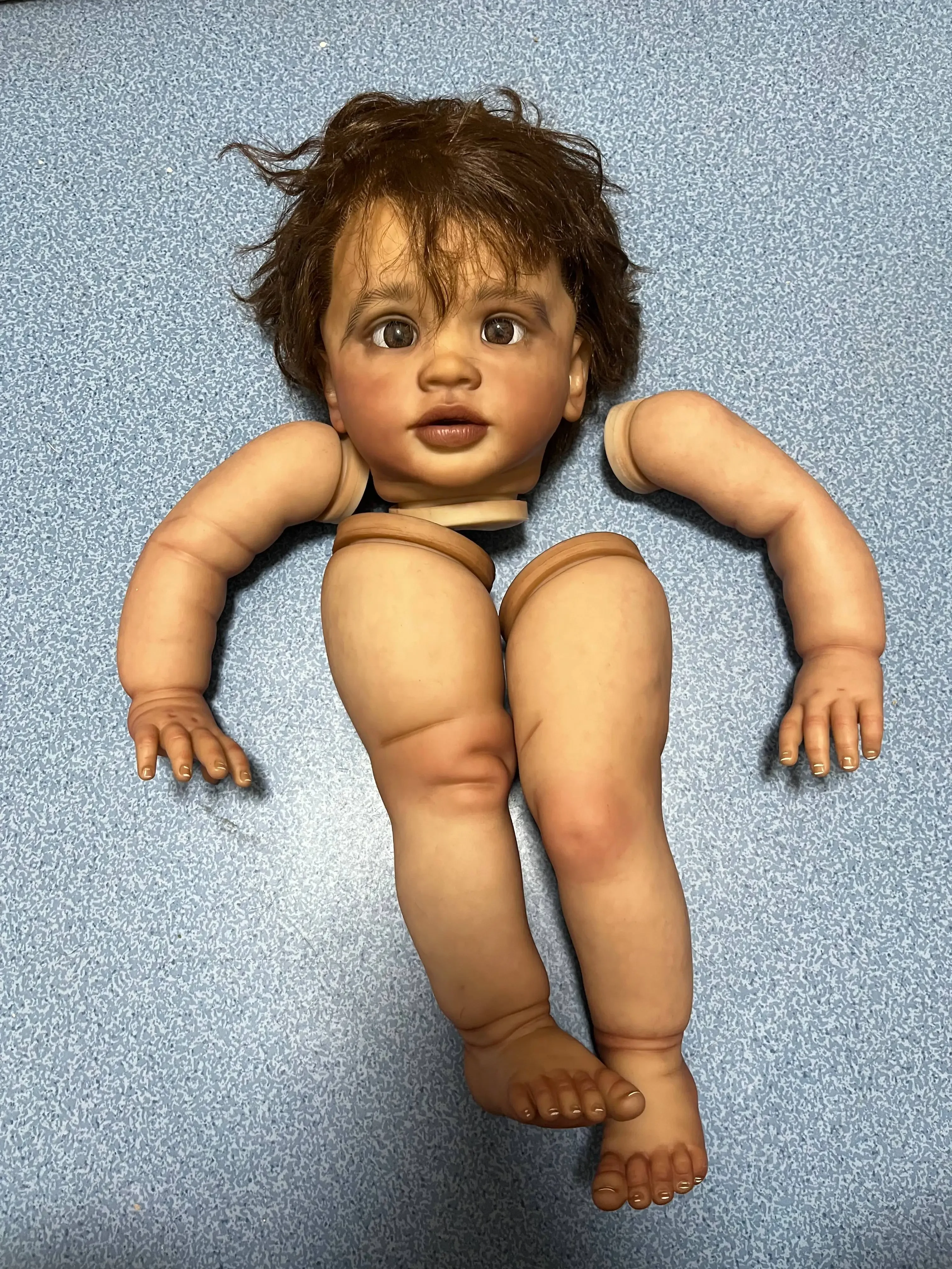 DLS Customized Limited Supply 26inch Reborn Baby Pippa With Hand-Rooted Hair DIY Part Painted Kit With Cloth Body