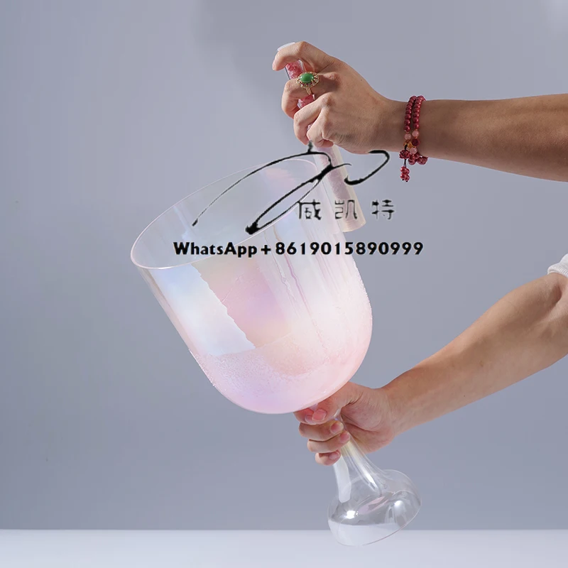 

Хрустальная поющая чаша с виноградом, розовый кристалл, поющая чаша, йога, медитация, другие кварцевые продукты, целебные камни, подарочный набор