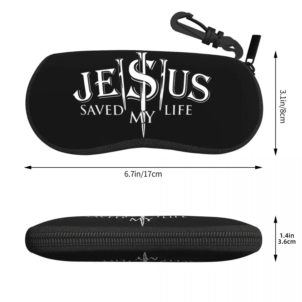 Custom Jesus Saved My Life Shell Eyeglasses Protector Cases  Sunglass Case Christ Religion Christian Faith Glasses Pouch