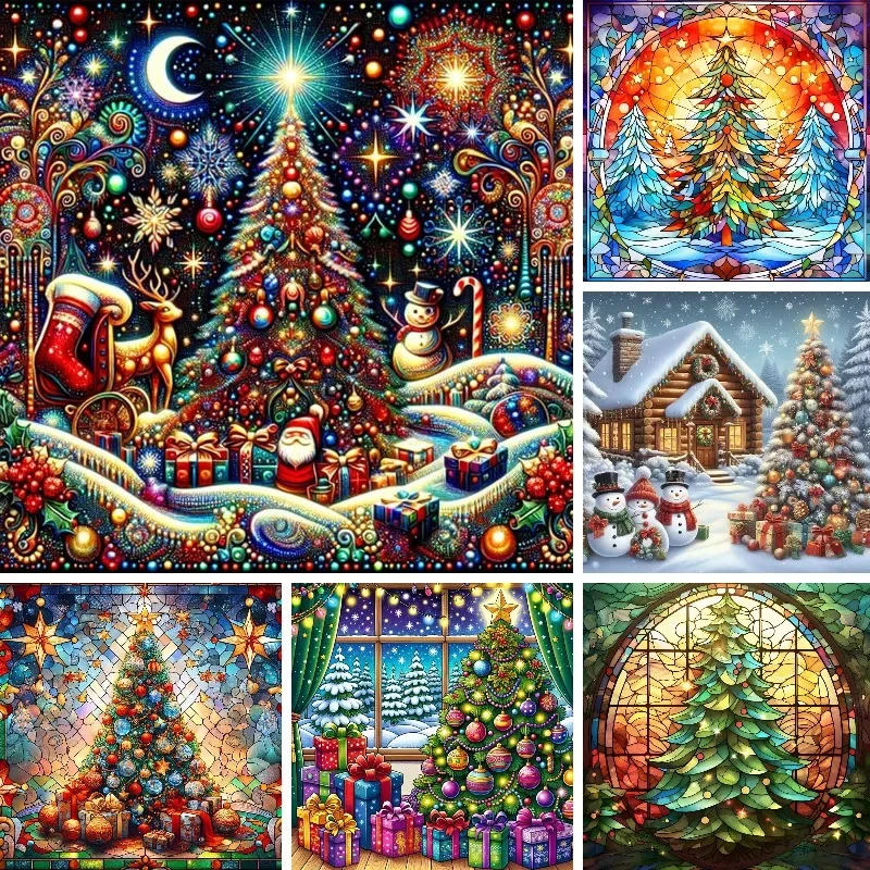 

Full Diamond Mosaic, Display ,DIY Diamond Painting, Square/Round ,Christmas Tree ,Pictures with Rhinestones, Home Decoration