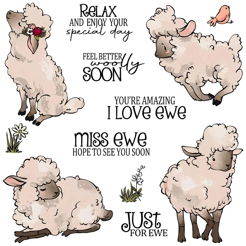 

Cute Cartoon Strong Goat Cutting Dies Clear Stamp DIY Scrapbooking Metal Dies Silicone Stamps For Cards Albums Making