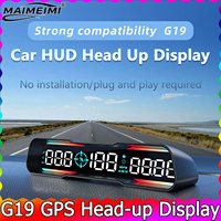 G19 GPS HUD Car GPS Heads Up Display Compass Auto Accessories Speedometer KM/H MPH Meter Smart Digital Alarm Reminder Meter