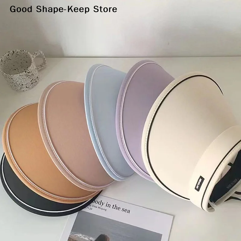 Foldable Packable UV Protection Empty Top Ponytail Cap For New Women Roll Up Sun Visor Wide Brim Hat Summer Beach Travel Bonnet