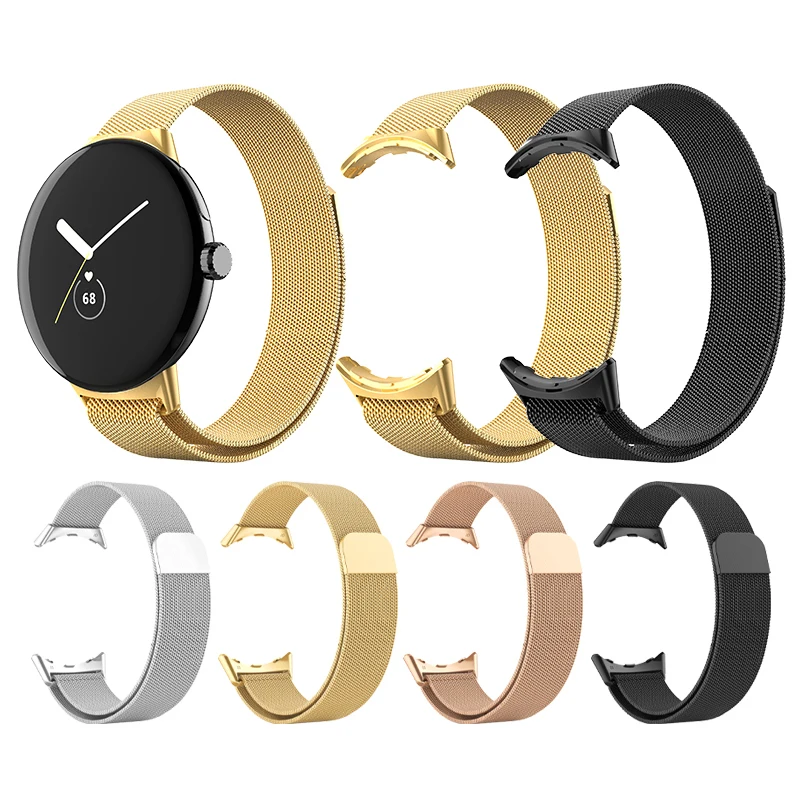 No Gaps Milanese Strap For Google Pixel Watch Magnetic Loop Bracelet Correa For Google Pixel Watch 2 Stainless Steel Metal Band