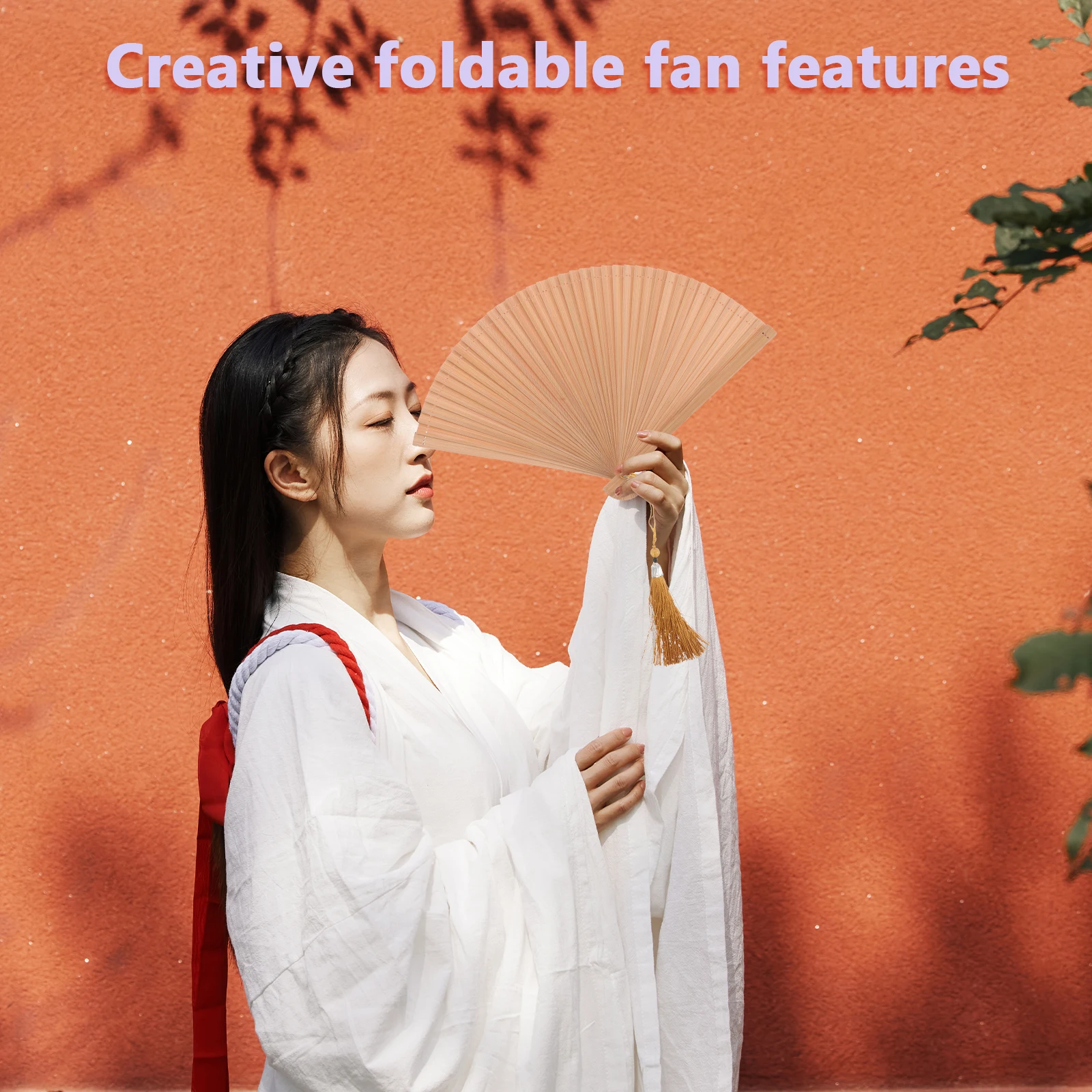 

Elegant Vintage Folding Fan Bamboo Handmade Oriental Dance Decorative Hand For Women Party Festival Wedding Guest