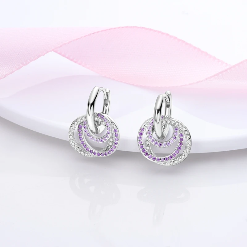 Pendientes de plata de ley 925 para mujer, aretes redondos con forma de sol, Luna, estrellas, pájaro colibrí, oro rosa, joyería artesanal para regalo de boda y cumpleaños