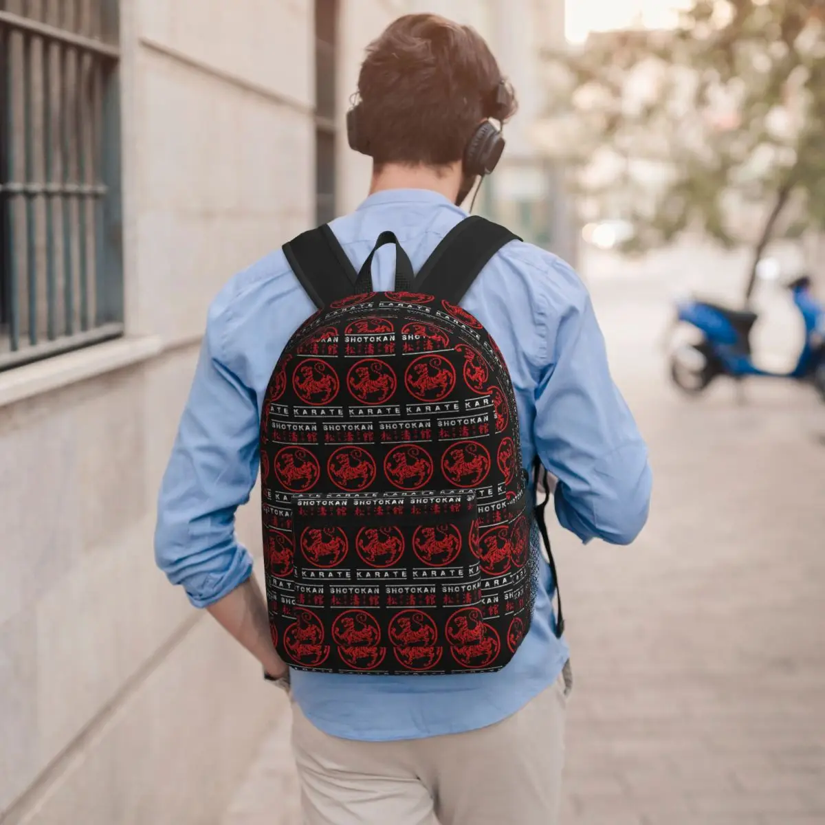 

Shotokan Karate White Text Backpack Student BookBag Children School Bag Laptop Shoulder Bags for Men Women