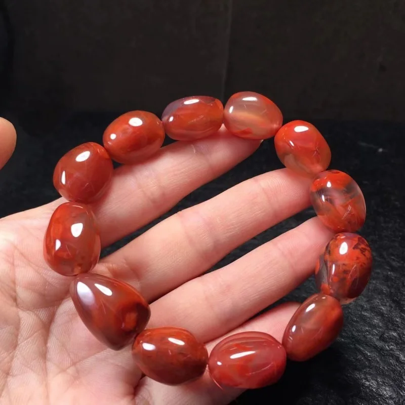 Natural Sichuan Material South Red Shape Full Quality as Shown in Figure Crafts Single Ring Bracelet