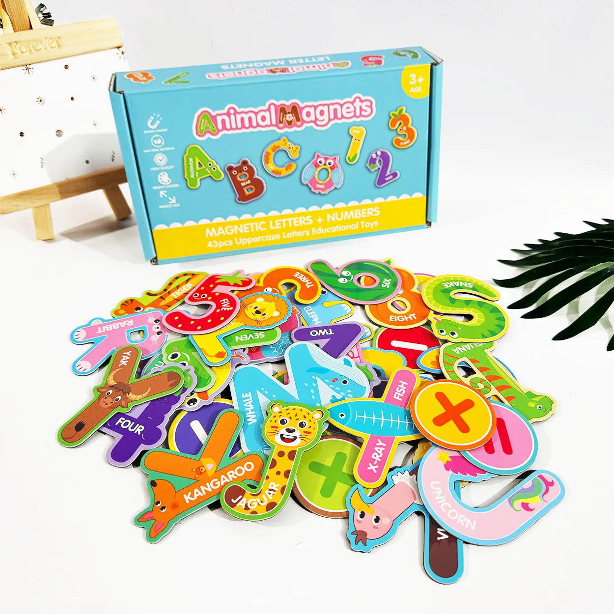 

Soft magnetic refrigerator letters and numbers, symbols, preschool early education, English, animal magnetic letter stickers