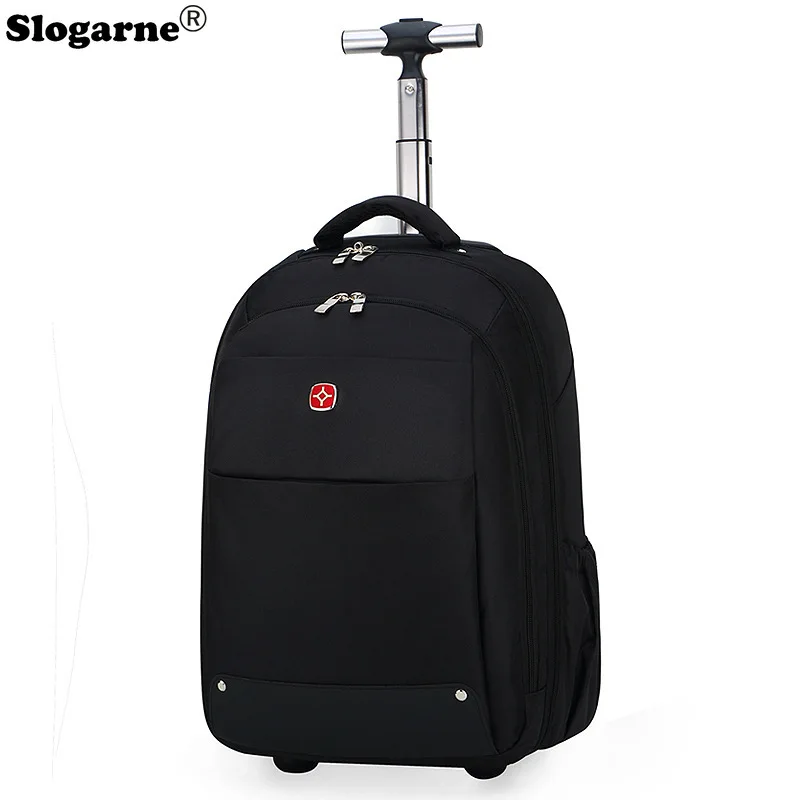 

Men New Large Capacity Travel Backpack with Wheels Women Multi Layer Trolley Luggage Bag Pull Rod Rucksack Business Computer Bag