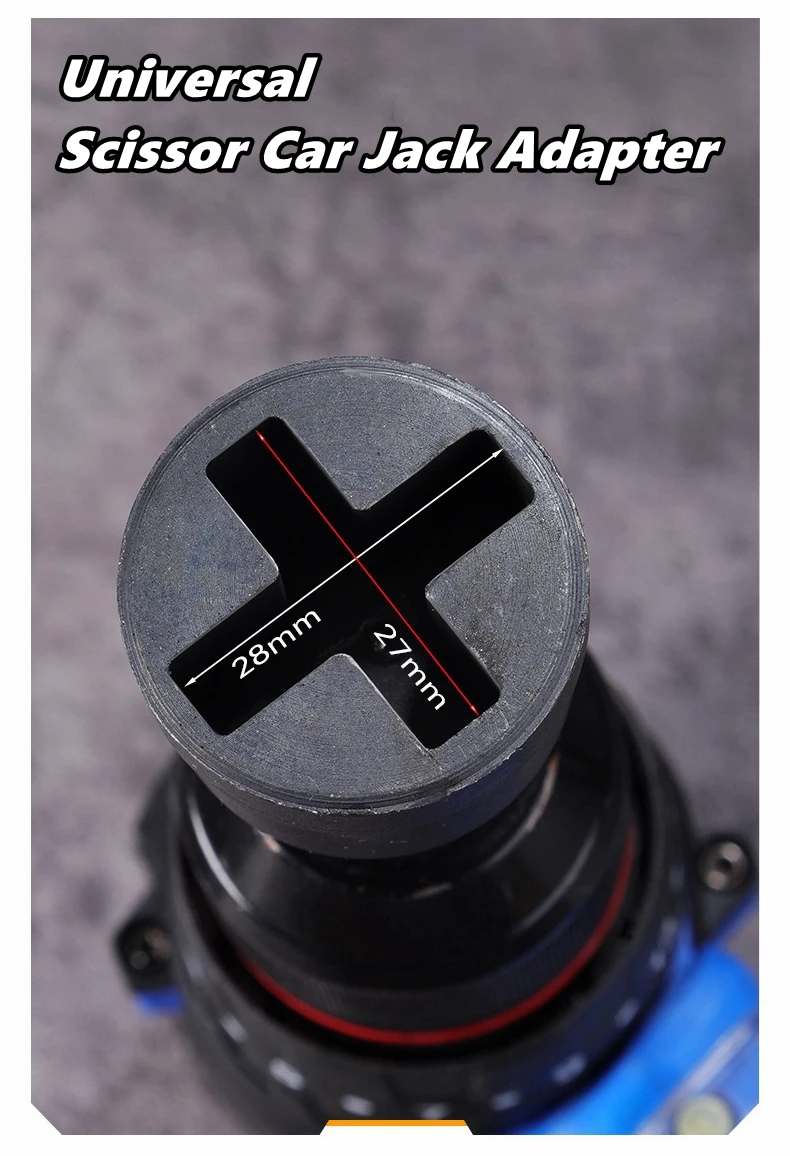 Presa adattatore jack a forbice Presa universale per trapano a percussione elettrico in acciaio al cromo vanadio Chiave a cricchetto Accessorio per strumento di sollevamento jack per auto