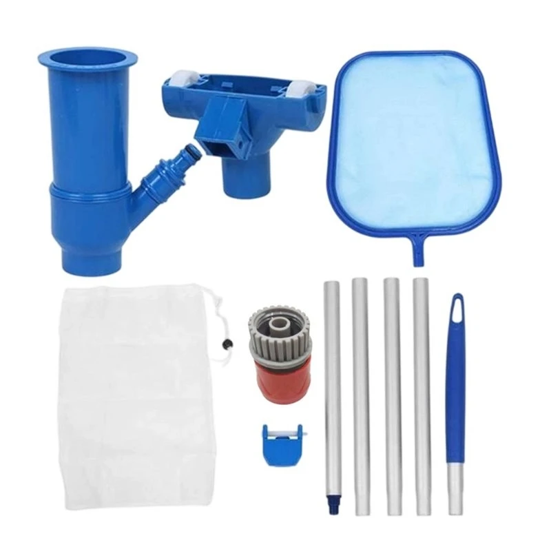 【supernew】pool-cleaning-kit-with-telescoping-pole-leaf-skimmer-net-vacuum-head-pool-brush-set-for-pools