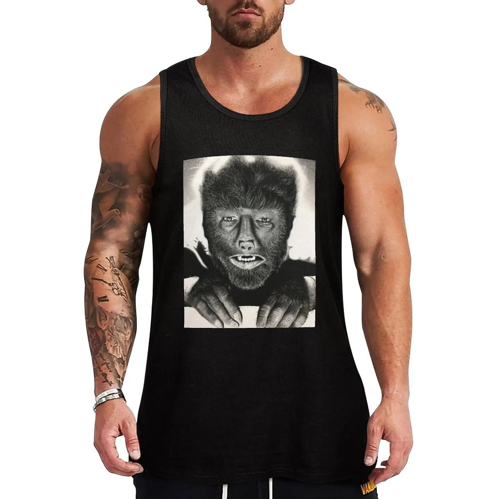 Wolfman Horror Drawing Tank Top Everyday Wear Tank Top Comfortable Lightweight Shirt