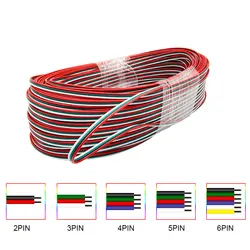 LED Wire Cable 22AWG 3Pin/2Pin/4Pin/5Pin/6Pin Extension Cable 1m~100m,For RGB SK6812 RGBW WS2812B WS2811 2835 Strip Light