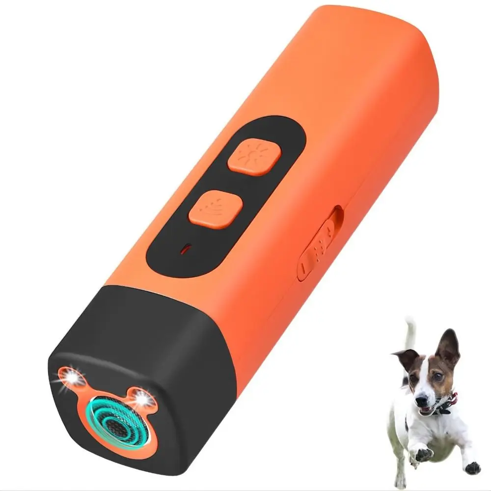 Repelente ultrasónico portátil para perros con luz estroboscópica, dispositivo de Control de ladridos recargable para entrenar, antiladridos y persiguiendo perros